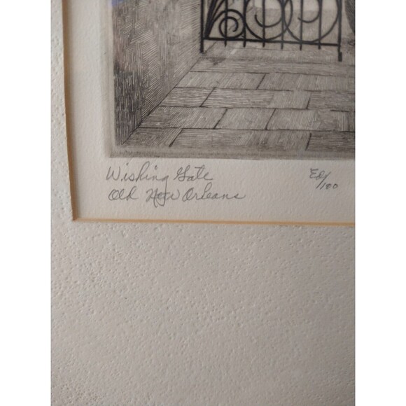 Eugene E Loving - 1907-71 Wishing Gate - Old New Orleans French Quarter Vintage - Picture 3 of 11